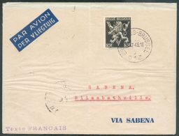 N°689A - 10Fr. LION V obl. Sc BRUXELLES 1 sur Lettre Par Avion Du 10-7-1945 Vers Elisabethville (arrivée Le 23/7). COB. - Storia Postale