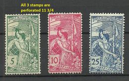 SCHWEIZ Switzerland 1900 Michel 71 - 73 * UPU Jubilee De L'Union Postale Universelle 1875-1900 - Neufs