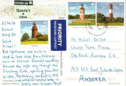 HIDDENSEE LIGHTHOUSE GERMANY, To ANDORRA,with Local Prevention Label COVID19 / QUEDA'T A CASA / STAY HOME.15/04/20 - Hiddensee