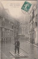 PARIS CRUE Inondation  Rue Massillon Animée 1910 ( INFIMES DEFAUTS TTB TENUE ) --310 - La Crecida Del Sena De 1910