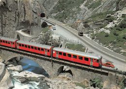 Gotthardstrasse Schollenenbahn (SchB)  Und Neue Teufelsbrücke - Oldtimer - Bahn (RhB) - Other & Unclassified