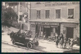 Delcampe - FRANCE - LUCÉRAM - Café De La Mediterranée.  ( Ed.Gaetti Audibert) Carte Postale - Cafés