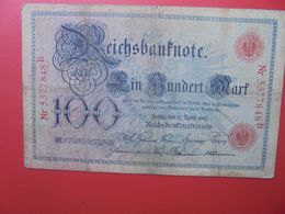 Reichsbanknote 100 MARK 1903 (DATE +RARE) CIRCULER (B.15) - 100 Mark