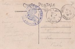 MARCOPHILIE Cachet Militaria :"Commissariat Militaire De La Gare D'ANGERS "/ Au Recto : ANGERS (49) Place De La Lorraine - 1877-1920: Periodo Semi Moderno