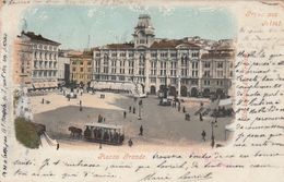 TRIESTE-PIAZZA GRANDE-TRAM OMNIBUS-CARTOLINA VIAGGIATA IL 29-9-1909-RETRO INDIVISO - Trieste
