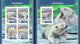 Salomon 2017, Animals, Polar Bears, 4val In BF +BF IMPERFORATED - Faune Arctique