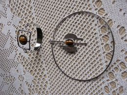 Bijoux Anciens Collier Et Bracelet Avec Pierre AGATE -  Année 1965 - Altri & Non Classificati