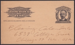 1904-EP-180 CUBA REPUBLICA 1904 POSTAL STATIONERY Ed.70. 1c JOSE MARTI CARD USED. - Sonstige & Ohne Zuordnung