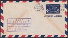 1949-EP-158 CUBA REPUBLICA 1949 POSTAL STATIONERY Ed.99. 5c SUPERCONSTELLATION AVION AIR MAIL. - Autres & Non Classés