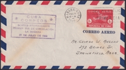 1949-EP-167 CUBA REPUBLICA 1949 POSTAL STATIONERY Ed.98. 2c SUPERCONSTELLATION AVION AIR MAIL. FDC VIOLET CANCEL - Otros & Sin Clasificación