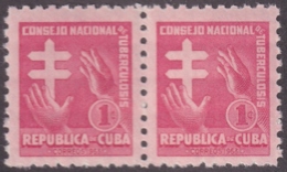 1953-255 CUBA REPUBLICA MNH 1953 SEMIPOSTAL CONSEJO DE TUBERCULOSOS PAIR. - Autres & Non Classés