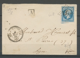 1866 Lettre CàD Les Echarmeaux T.22 GC.1373 RHÔNE(68) Indice 10 X2411 - 1849-1876: Classic Period