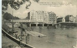 Meaux * La Passerelle Sautée * Les Bateaux Lavoir Coulés Par L'armée Anglaise Le 3 Septembre 1914 * Laveuses - Meaux