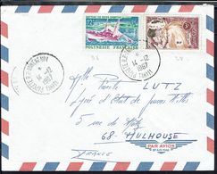 Polynésie Française - Affranchissement N° 28 Et 38 Sur Enveloppe De Papeete 14-12-1967 Pour Mulhouse (Fr) - - Covers & Documents