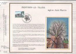 FEUILLET CEF BELGIQUE 389  CEF/265  Montigny-le-Tilleul  Eglise Saint Martin Cachet 23-6-1984 - 1981-1990