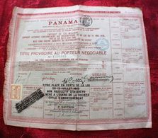 1888 Action & Titre Thème Navigation COMPAGNIE UNIVERSELLE DU CANAL INTEROCÉANIQUE DE PANAMA+FISCAUX+VIGNETTE CONTRÔLE - Navigation