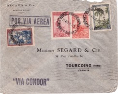 ARGENTINE - Lettre Par Avion - Via Condor - Buenos Aires Pour Tourcoing - Oblitération 31-08-1938 - Cartas