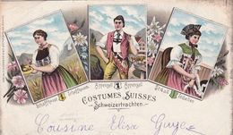 COSTUMES SUISSES / SCHWEIZERTRACHTEN / SCHAFFHOUSE / APPENZELL / ST GALL / CIRC 1899 - Appenzell