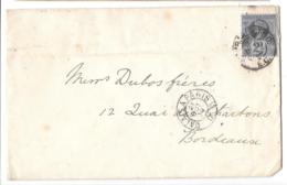 LETTRE DE LONDRE   AMBULANT CALAIS A PARIS.. 1894..POUR BORDEAUX. N° 95.  TBE ..SCAN - Covers & Documents