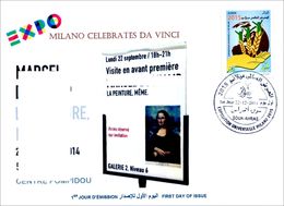 DZ 2014 - FDC - World Expo Milan 2015 Celebrates Da Vinci - De Vinci - Tintin - Mona Lisa - Joconde - Gioconda - 2015 – Mailand (Italien)