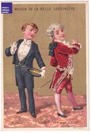 Rare Chromo Dorée 1886 Lith. Sicard Belle Jardinière Lyon Habit Mode Costume - Victorian Trade Card Fashion Suit A36-43 - Other & Unclassified