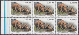 A5165 ZAIRE 1993, SG 1415 50th Anniv Garamba National Park, Rhinoceros, MNH Block Of 6 - Unused Stamps