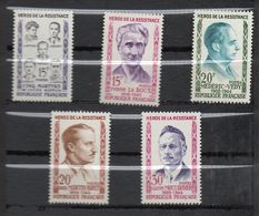 1959 -- Tps N° 1198 à 1202 ( 5 Valeurs)--Héros De La Résistance -- NEUFS ** --gomme Intacte--cote 3.30€  ....... - Unused Stamps