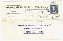 RIVE DE GIER Loire Carte Postale Entête MARREL Frères Commande 40 C Jacquard Yv 295 Ob 9 2 1935 Dest Brunon Vallette - Lettres & Documents