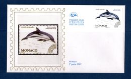 " FAUNE MARINE / CETACE / DAUPHIN " Sur Enveloppe 1er Jour En Soie De 2002 N° YT Taxe 114 En Parfait état. FDC - Delfines