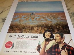 ANCIENNE PUBLICITE CAMARGUE SOIF D AUTRE CHOSE SOIF DE  COCA COLA 1958 - Manifesti Pubblicitari