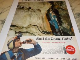 ANCIENNE PUBLICITE  SPELEO SOIF DE  COCA COLA 1958 - Afiches Publicitarios