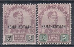 +M428. Malay / Johore 1896. Michel 19-20. MH(*) - Johore