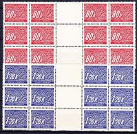 Boheme Et Moravie 1939 Mi P  8+10 (Yv TT 8+10), (MNH)** Blocs De 12 Avec Interpaneau - Unused Stamps