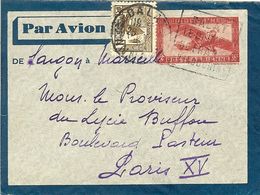 ENTIER POSTAL INDOCHINE À 36c  POSTE AERIENNE + COMPLEMENT JONQUE - Cartas & Documentos