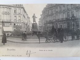 Carte Postale, 1902 Bruxelles, La Place De La Liberté, Voiture à Cheval, Très Belle Animation, « 58 » - Avenues, Boulevards