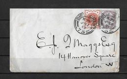 1889 Great Britain  QV The Rare 1 1/2d Rated Birmingham 75 Letter Cover To London - Briefe U. Dokumente