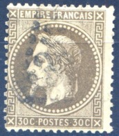 France N°30b Brun-noir - Oblitéré - (F640) - 1863-1870 Napoleone III Con Gli Allori
