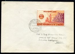 G10-27 SAN MARINO 1948 Busta Affrancata Con UNRRA 100 L, Busta Non Viaggiata, Valutazione Come Usato, Ottime Condizioni - Covers & Documents