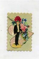CANIVET  - Image Avec Découpis , Fleurs Coeur, Communiant - Souvenir De Première Communion - - Images Religieuses
