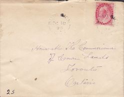 Canada BURLEIGH Ont. 1898 Cover Brief TORONTO (Arr.) 3c. Victoria Stamp - Lettres & Documents