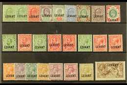 BRITISH CURRENCY  1905-21 MINT COLLECTION. An Attractive, All Different Mint "LEVANT" Opt'd Group That Includes 1905-12  - British Levant