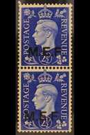 M.E.F.  1942 2½d Blue , Vertical Pair Ovpt Type M2 And M2a, Se-tenant, SG M8b, Superb Never Hinged Mint. For More Images - Africa Oriental Italiana