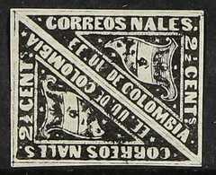 1869-70  2½c Black On Violet Triangular Carrier Stamp On LAID PAPER (Scott 59a, SG 58a), Fine Mint TETE-BECHE PAIR With  - Colombia