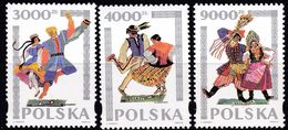 Polen, 1994,  3490/92,  MNH **, Volkstänze, Folkdances - Neufs
