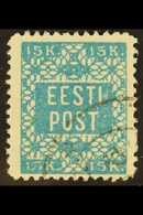 1918  15k Greenish Blue, Perf 11½, Mi 2A, Very Fine Used. For More Images, Please Visit Http://www.sandafayre.com/itemde - Estonie