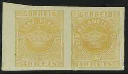 MOZAMBIQUE  1885 Imperf Reprint Of 1881-5 40r Orange-yellow, Se-tenat Pair With Stamp On Right Inscribed "MOCAMBIQUE," A - Altri & Non Classificati