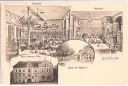 SCHÖNINGEN Landkreis Helmstedt Hotel Schwarzer Adler Außen Innen Kegelbahn Weinstube Restaurant 1905 - Helmstedt