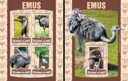 Salomon 2016, Animals, Birds, Emus, 4val In BF +BF - Struzzi