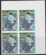 WALLIS & FUTUNA (1981) Harlequin By Picasso. Imperforate Corner Block Of 4. Scott No C109, Yvert No PA111. - Sin Dentar, Pruebas De Impresión Y Variedades