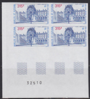 WALLIS & FUTUNA (1993) Louvre Museum. Imperforate Corner Block Of 4. Scott No C172, Yvert No PA176. - Sin Dentar, Pruebas De Impresión Y Variedades